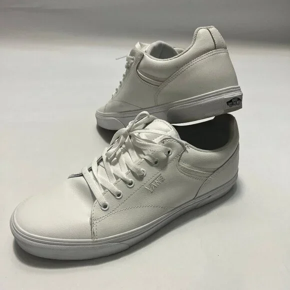 Vans White Leather "Seldan" Low Top Sneaker - Picture 10 of 14
